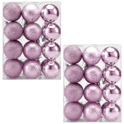 Weihnachtskugeln Pink/Rosa 48 tlg in matt glänzend & glitzernd