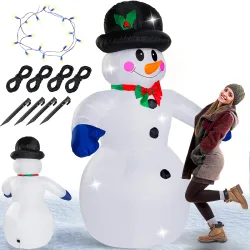 Aufblasbare Weihnachtsdeko Schneemann mit 20 LEDs