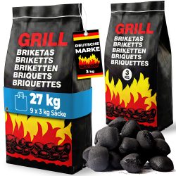 Holzkohlebriketts 9er-Set je 3kg