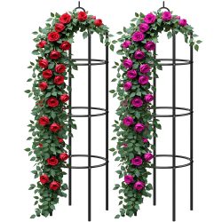 Rosensäule 2er-Set Schwarz 200x40cm