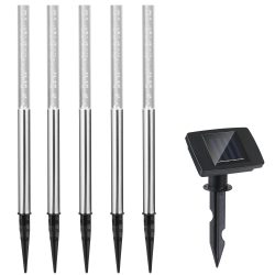 LED Solar Steckleuchte 5er-Set Weiß