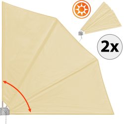 Balkonfächer 2er-Set Beige 140x140cm klappbar