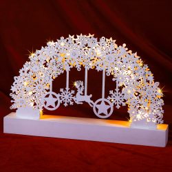 Schwibbogen Weihnachten Schneeflocken Weiß