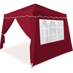 Faltpavillon Capri Weinrot 3x3m inkl 4 Seitenwänden UV-Schutz 50+