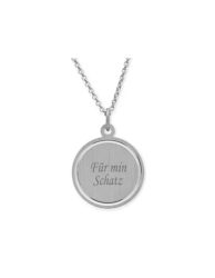 Runder Anhänger in Silber oder Vergoldet mit Kette – Eleganz pur - Halsketten und Anhänger