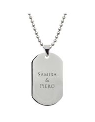 Graviertes Dog-Tag – Edelstahl silberfarben & edel - Halsketten und Anhänger