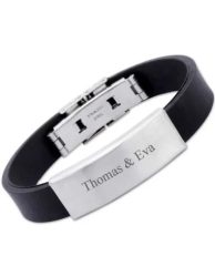 Kautschuk-Edelstahlarmband, matt oder poliert - Armschmuck und Armbänder