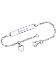 925 Silberarmband mit Herzanhänger und Gravur - Armschmuck und Armbänder