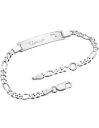 Figaro Sternarmband mit Gravurplatte aus Silber - Armschmuck und Armbänder
