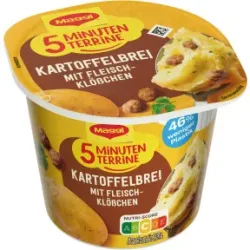 Maggi 5 Minuten Terrine Kartoffelbrei mit Fleischklößchen 46G