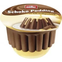 Müller Schoko Pudding mit Soße Vanillegeschmack 450G