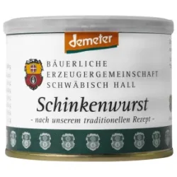 Bäuerliche EZG Schwäbisch Hall Bio-Schinkenwurst 200G