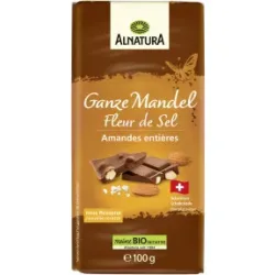 Alnatura Bio Ganze Mandel Fleur de Sel Tafelschokolade 100G