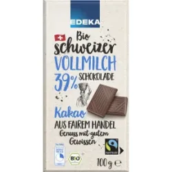 EDEKA Bio Vollmilchschokolade 39% Fairtrade 100G