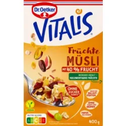 Dr.Oetker Vitalis Früchtemüsli ohne Zuckerzusatz vegan 400G