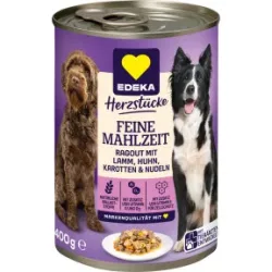 EDEKA Herzstücke Feine Mahlzeit mit Lamm, Huhn, Nudeln & Karotten 400G