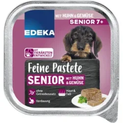 EDEKA Feine Pastete Senior mit Huhn & Gemüse Hundefutter nass 150G