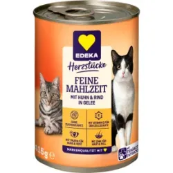 EDEKA Herzstücke Feine Mahlzeit mit Rind & Huhn in Gelee 415G