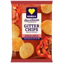 EDEKA Herzstücke Gitter Chips Grilled Paprika 125G