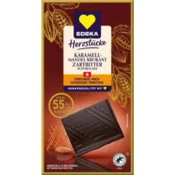 EDEKA Herzstücke Karamell Mandel-Krokant Zartbitter 100G