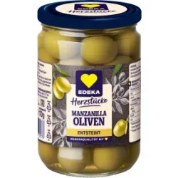 EDEKA Herzstücke Manzanilla Oliven grün entsteint 340G