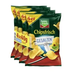 Funny-Frisch Chipsfrisch gesalzen 4ST 160g