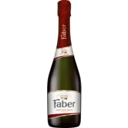Faber Sekt rot mild 0,75L -  Etikett verschmutzt/beschädigt