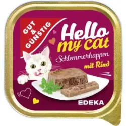 Gut & Günstig Hello My Cat Schlemmerhappen mit Rind 100G
