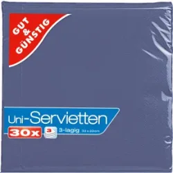 Gut & Günstig Servietten 33x33cm 3-lagig blau 30ST