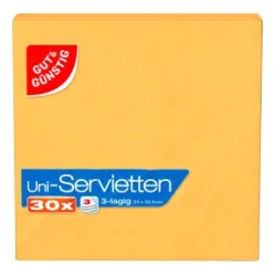 Gut & Günstig Servietten 33x33cm 3-lagig gelb 30ST