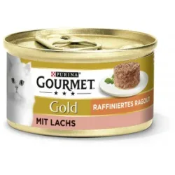 Purina Gourmet Gold Raffiniertes Ragout Lachs Katzenfutter nass 85G