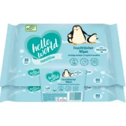 Hello World Babytücher Sensitive 2x 80ST