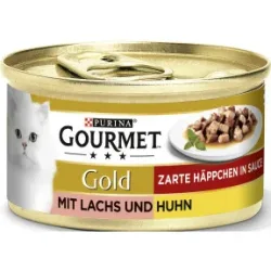 Purina Gourmet Gold Zarte Häppchen mit Lachs und Huhn 85G