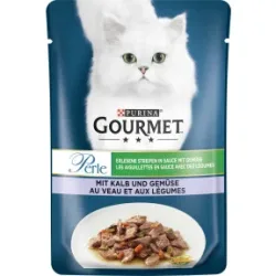 Purina Gourmet Perle Erlesene Streifen mit Kalb und Gemüse 85G
