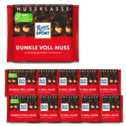 Ritter Sport Nuss Klasse Dunkle Voll-Nuss 10x100G