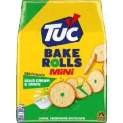 Tuc Mini Bake Rolls Sour Creme & Onion 150G