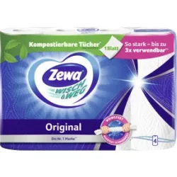 Zewa Wisch & Weg Küchentücher Original 4x 45 Blatt