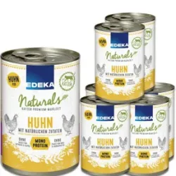 EDEKA Herzstücke Naturals Huhn Pur Katzenfutter 6x400g