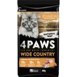 4Paws Wide Country reich an Pute mit Vollkornreis & Süsskartoffel 400G