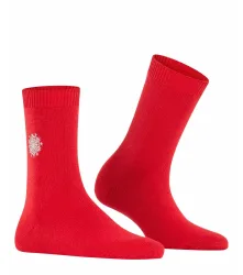 Falke -  Cosy Wool Snowflake-35-38, für Damen, Rot, Größe 35-38