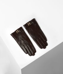 Karl Lagerfeld - Saddle Glove-l, für Damen, Braun, Größe L