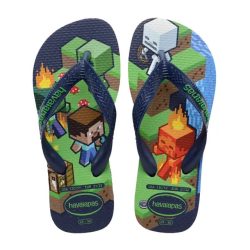 Havaianas - Kids Minecraft, Kids Minecraft Flip Flops, 27/28, Aquamarine