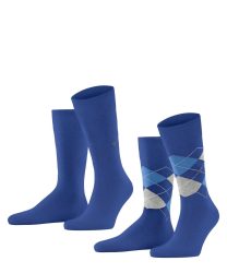 Burlington - Duopack, wadenlange Socken, für Herren, Dunkelblau, Größe 40-46