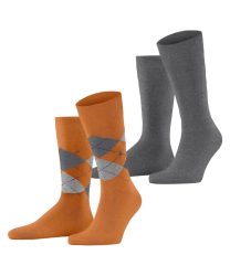 Burlington - socken everyday argyle mix (x2), für Herren, Hellrosa, Größe 40-46