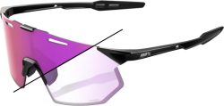 100% HYPERCRAFT SQ - Gloss Black - Photochromic Purple Mirro