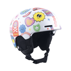 TSG Kinder Skihelm Arctic Nipper Maxi 2.0 Graphic Design - white happy sticker