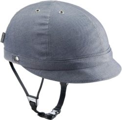 YAKKAY Velohelm Schwarz Two + Cover Milano Blue Denim