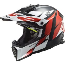 LS2 MX437 Fast Evo Strike Helmet - black white red