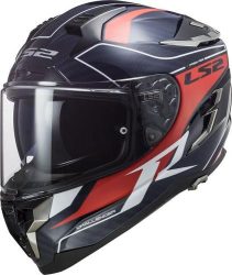 LS2 FF327 Challenger C Grid Helmet - blue carbon red