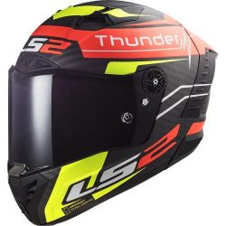 LS2 FF805 Thunder C Attack Helmet - matt red h-v yellow
